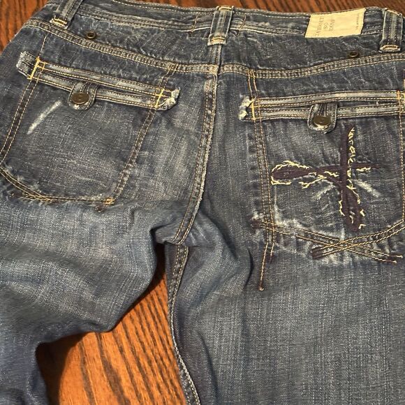 Taverniti SO Lenny Men's Boot Cut Jeans Med Wash Size 34 Lined Waistband & Cuffs - Picture 9 of 16